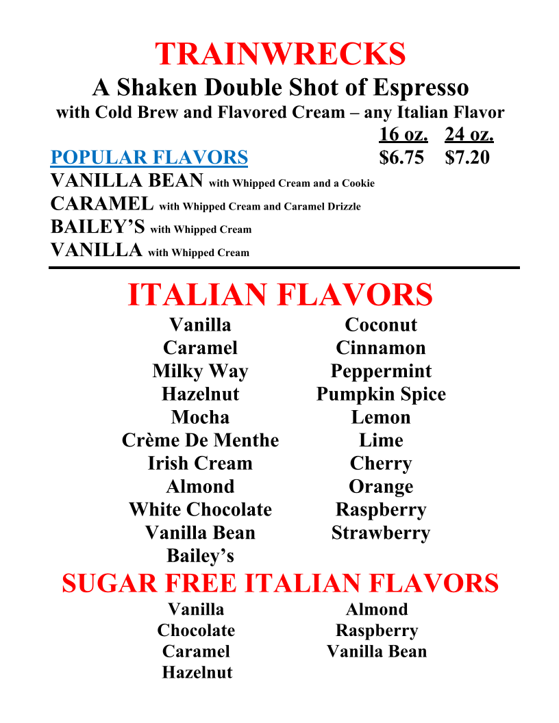 Cup A Joe Menu - Image 3