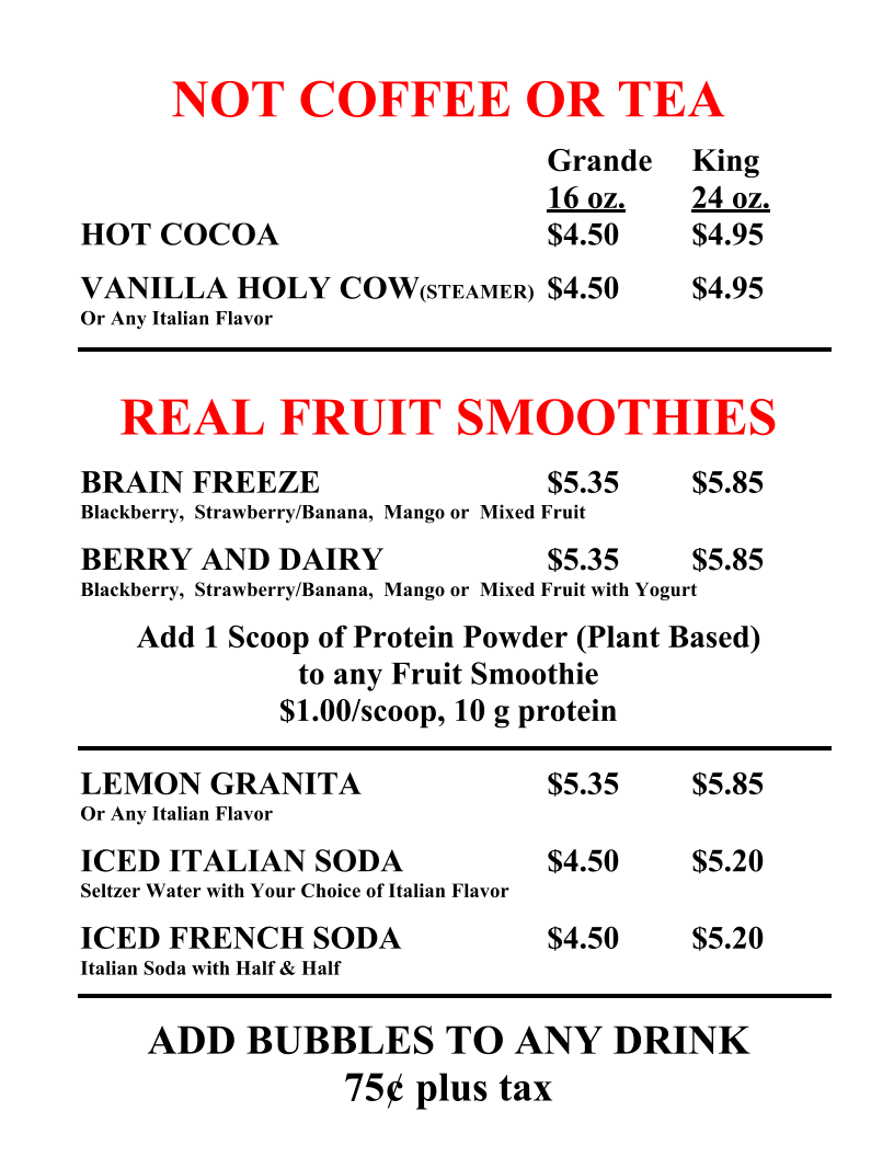 Cup A Joe Menu - Image 5