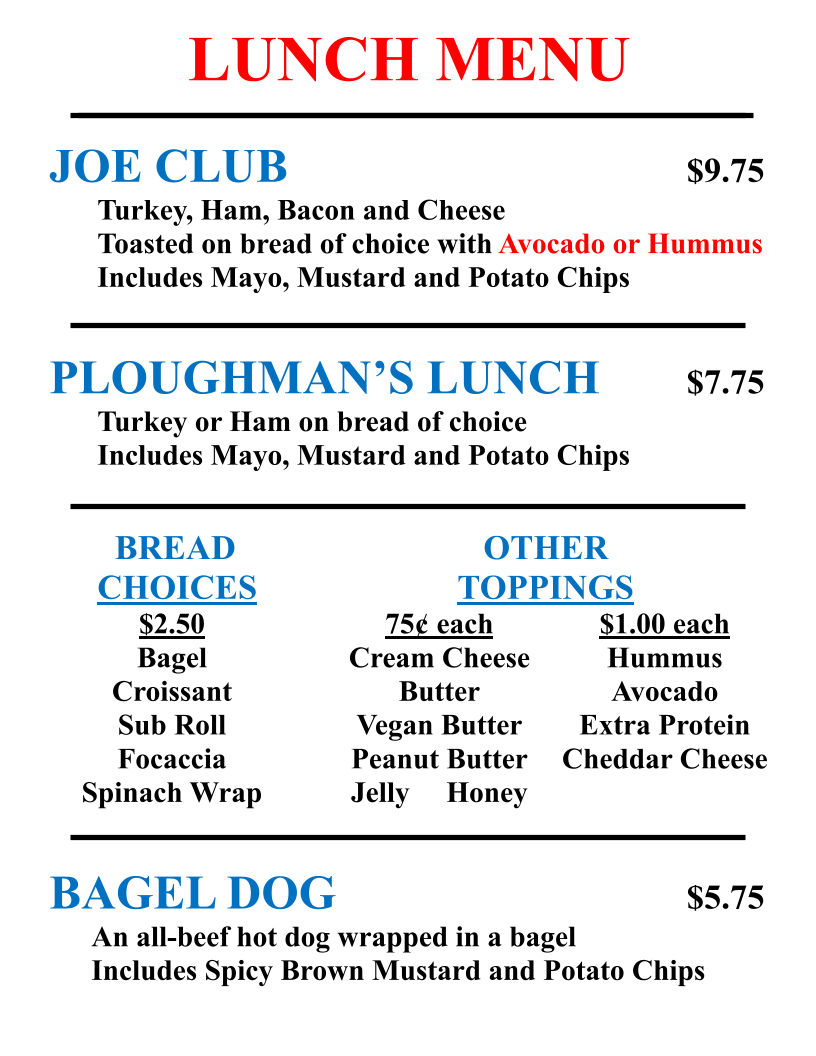 Cup A Joe Menu - Image 6